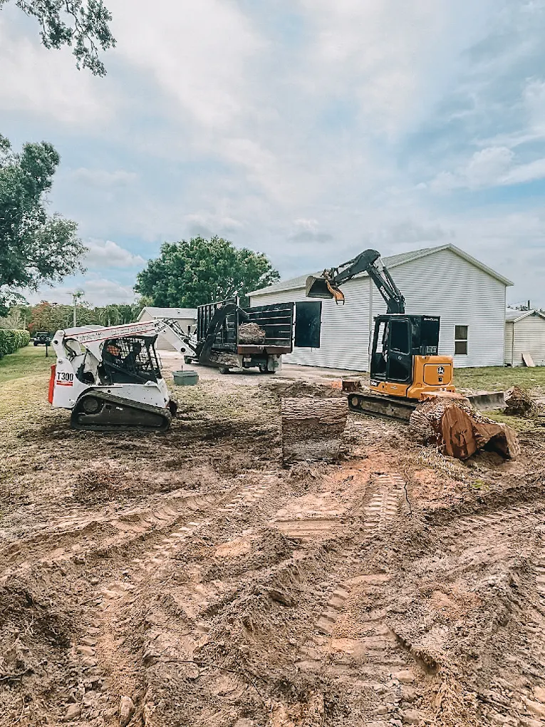 Professional land clearing equipment at work